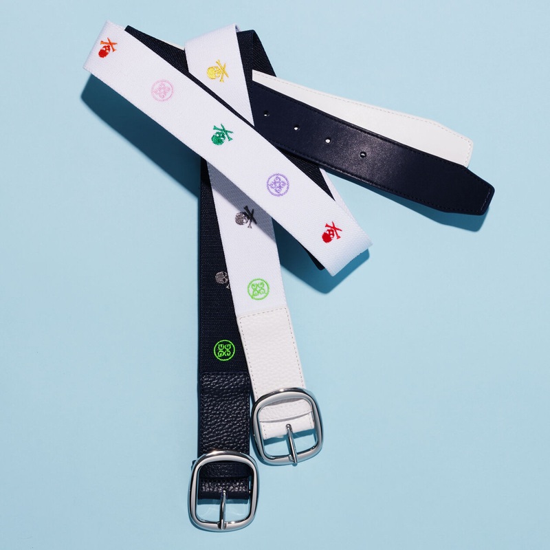 G/FORE MEN LTD RELEASE EMBROIDERED ICON LEATHER BELT