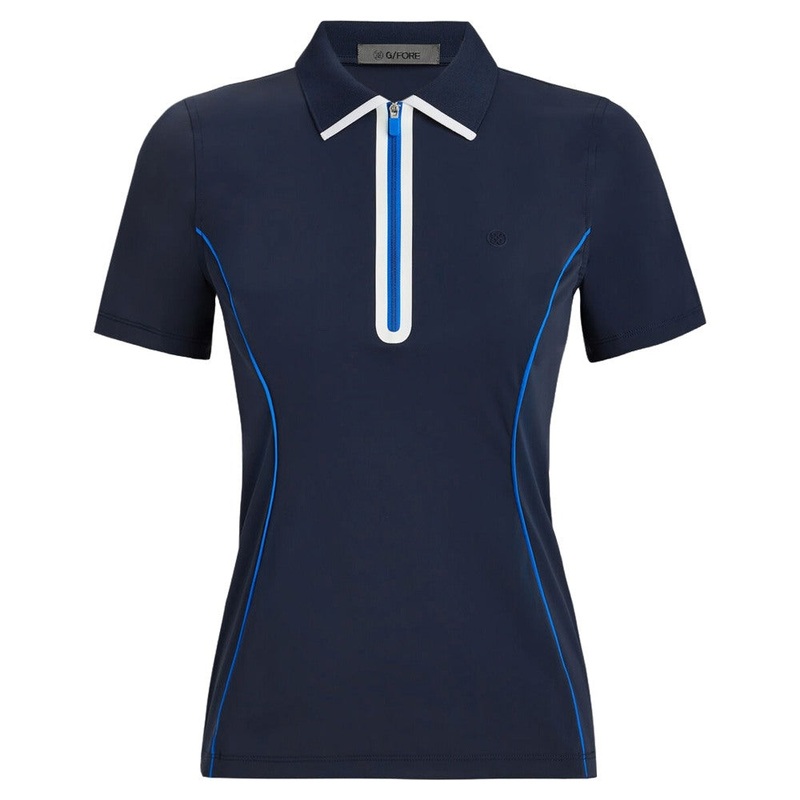 Gfore Lightweight Warp Knit Quarter Zip Golf Polo Twilight – FA24 Women