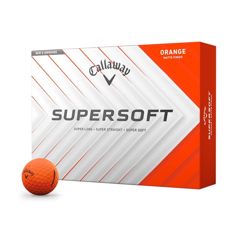 Custom Logo Callaway Supersoft Golf Balls – Matte Orange – 2025