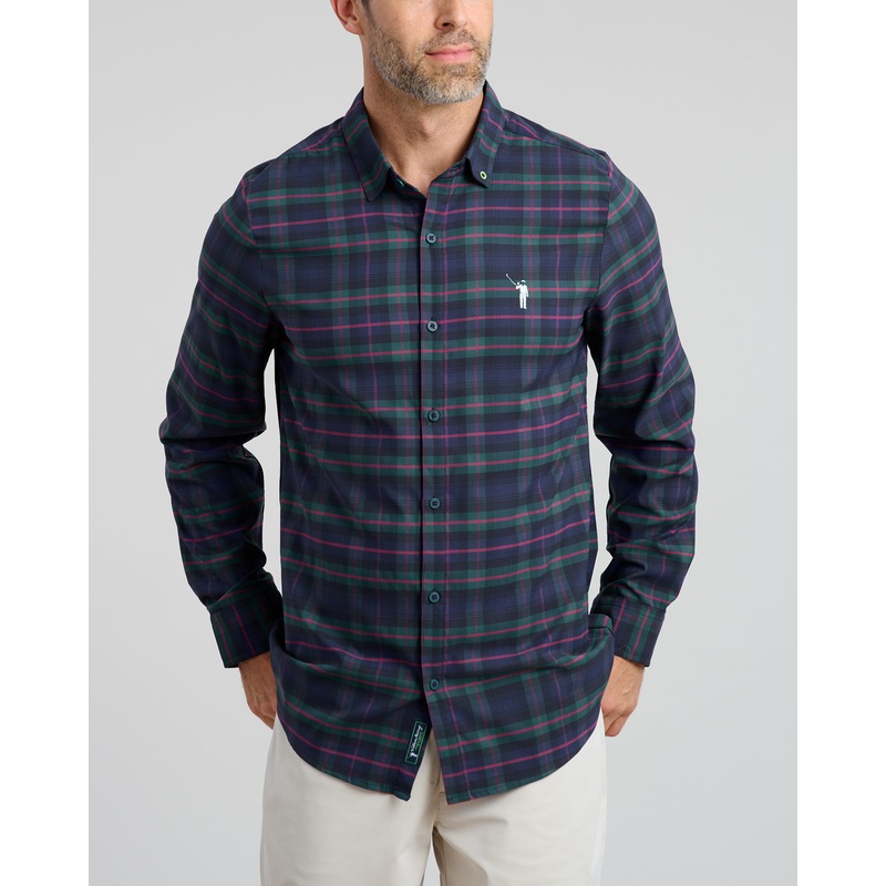 Dark Tartan Men’s Long Sleeve Button Down