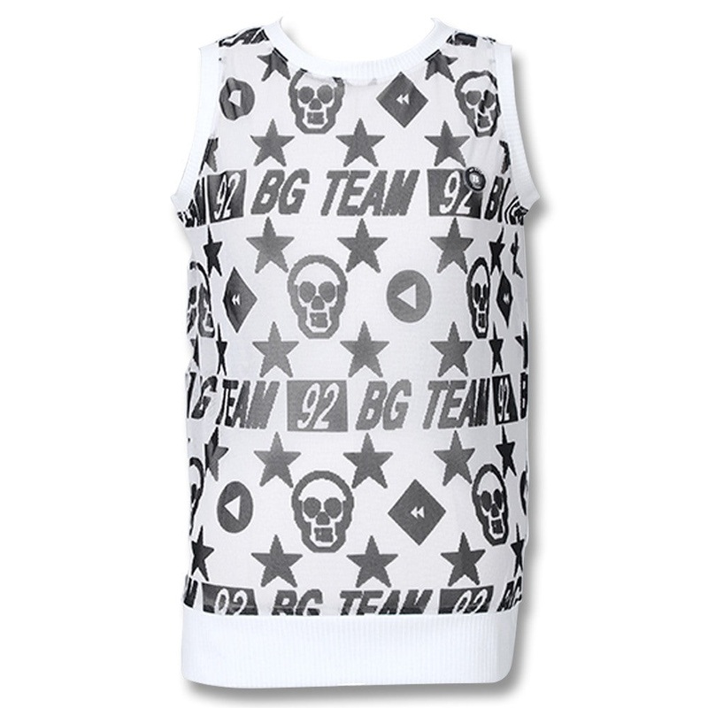 Golfio – BG Golf Skull Round Golf Vest White – SS24 Women