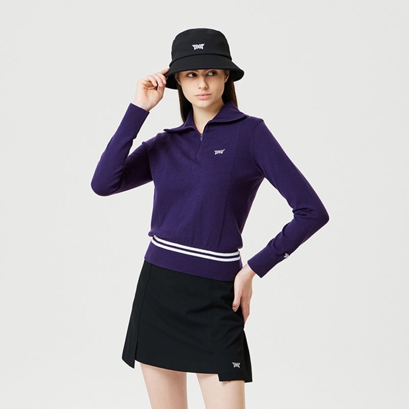 PXG KOREA 2024FW WOMEN HALF ZIP-UP SWEATER
