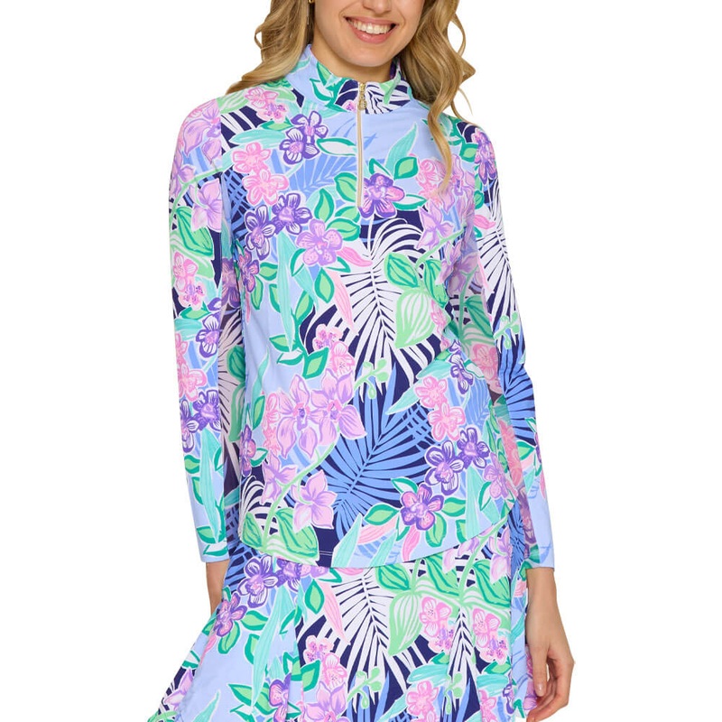 G Lifestyle Q Zip Sun Protection Golf Pullover Island Navy – SS25 Women