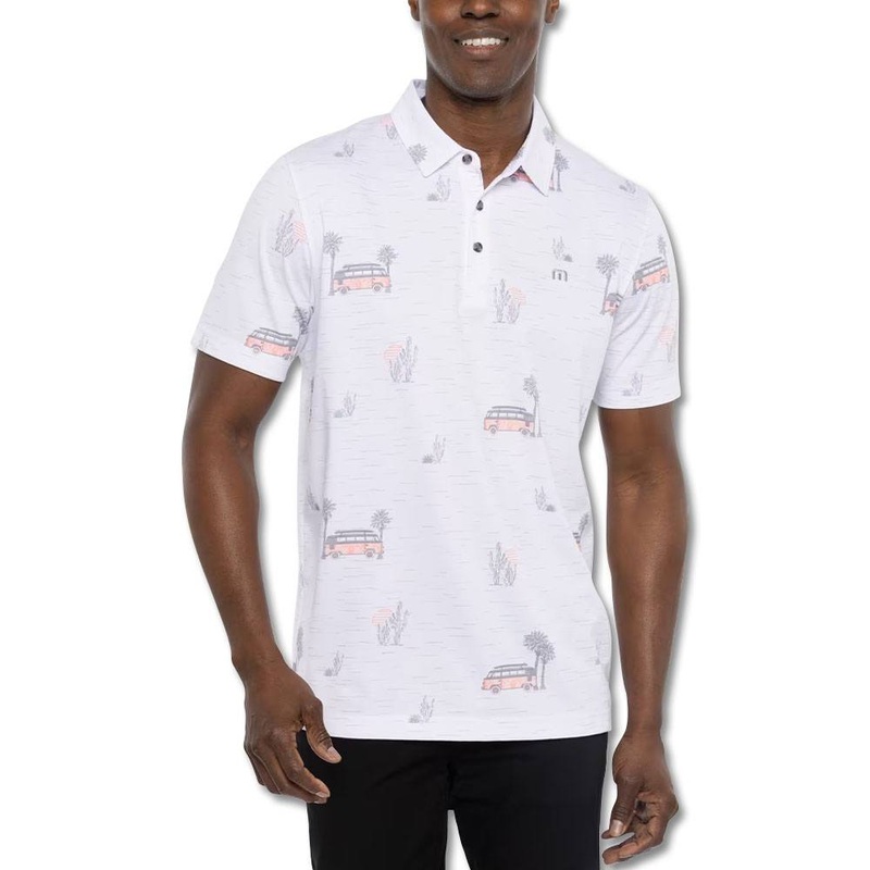TravisMathew Four Wheeling Golf Polo White – SS23 Men