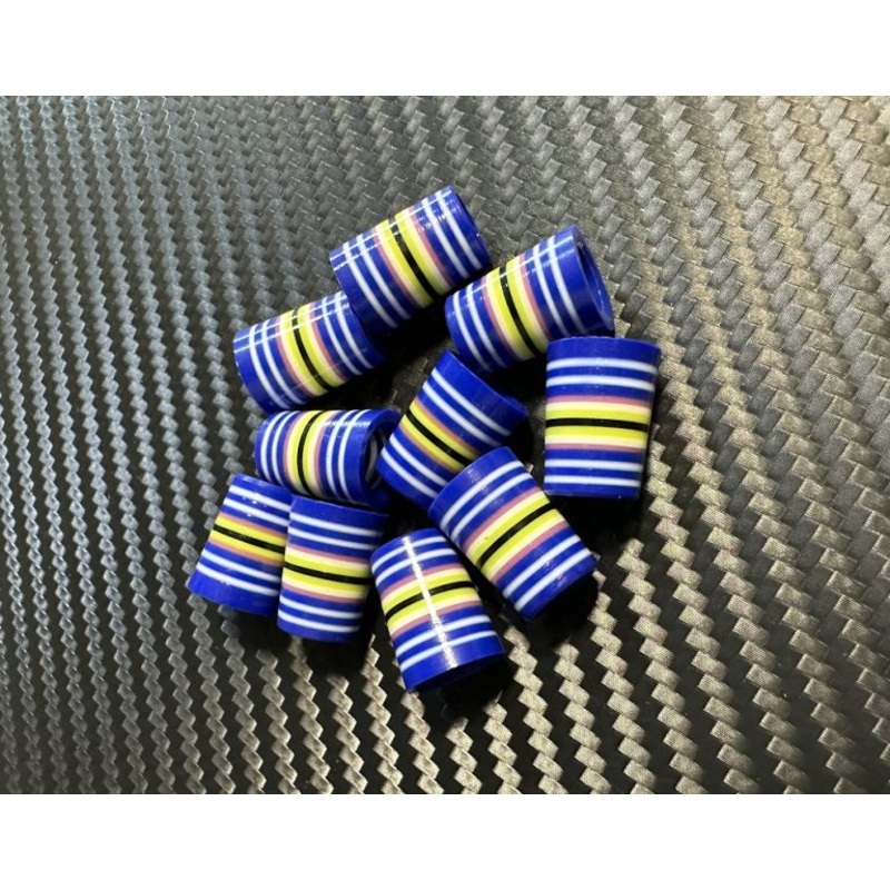 Custom Iron Ferrules 10 Pack – Blue/White/Yellow/Black