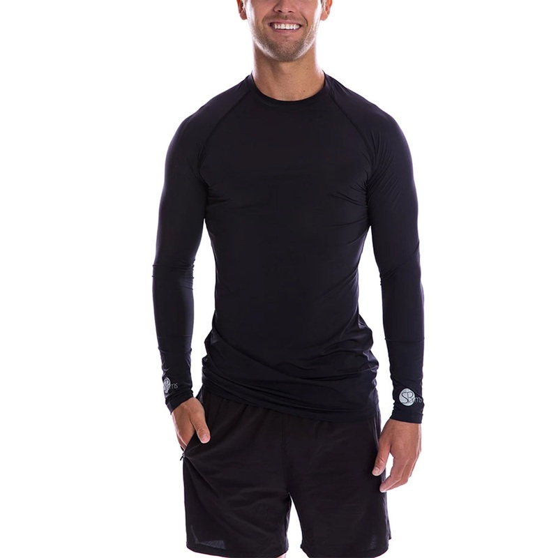 SParms Sun Protect+ UV/Sun Protection Round Neck Golf T-Shirt Black – SS19 Men