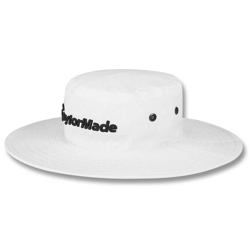 TaylorMade Performance Metal Eyelet Golf Bucket Hat White – 24 Men
