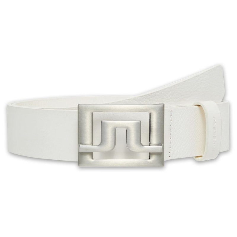 J.Lindeberg Slater White Leather Golf Belt White – SS25 Men