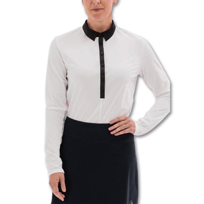 Foray Golf All New Core Longsleeve Golf Polo White/Black – 23 Women