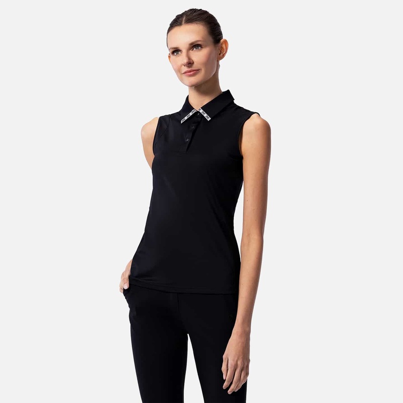 Women’s Sleeveless Logo Tape Collar Polo