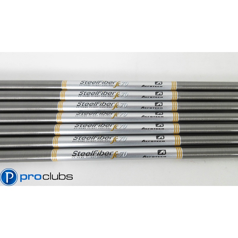 7pc NEW AEROTECH STEELFIBER fc 70 F4 STIFF FLEX IRON SHAFTS .370 TIP (373140)