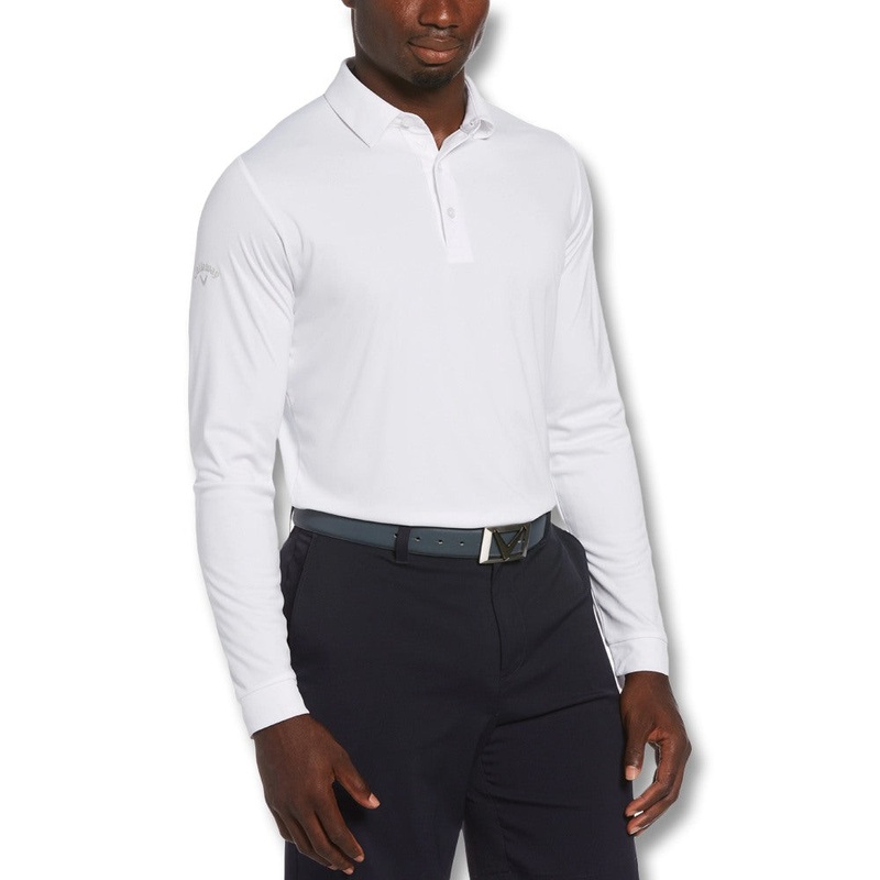 Callaway Air Texturized Premium Yarn Golf Polo Bright White – SS25 Men