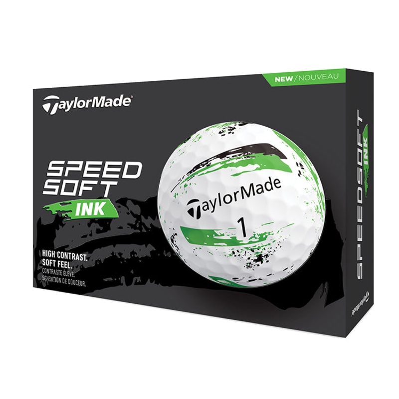 Taylormade SpeedSoft Ink Golf Balls – White/Green