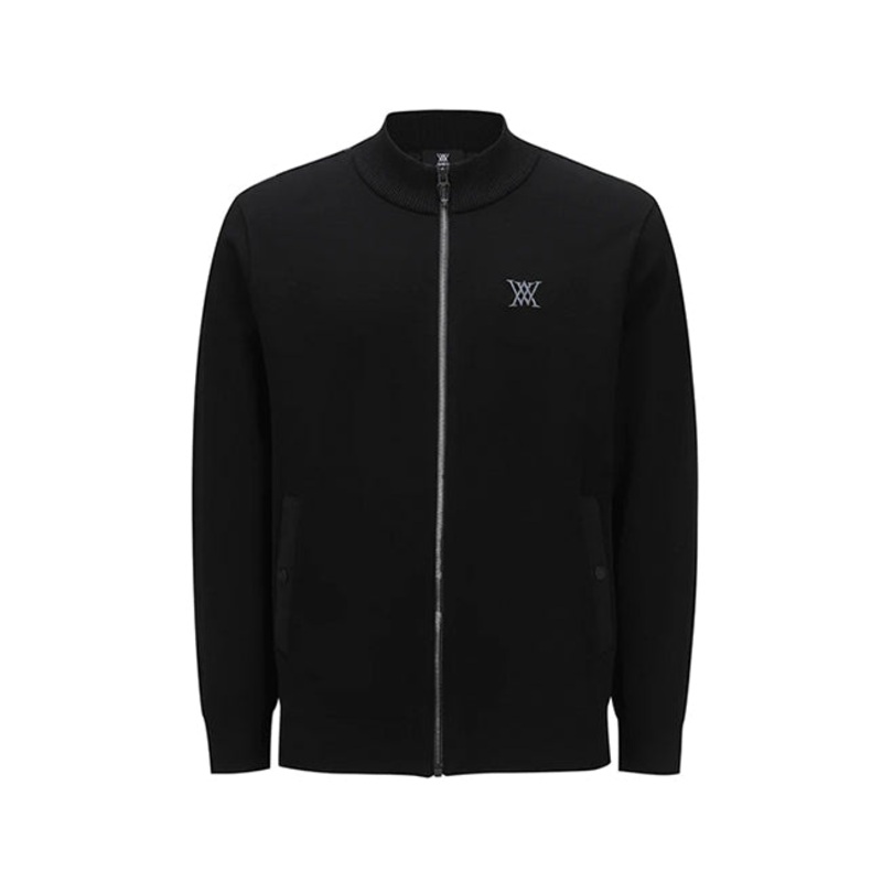 ANEW GOLF MEN BLACK CHECK BOARD CARDIGAN