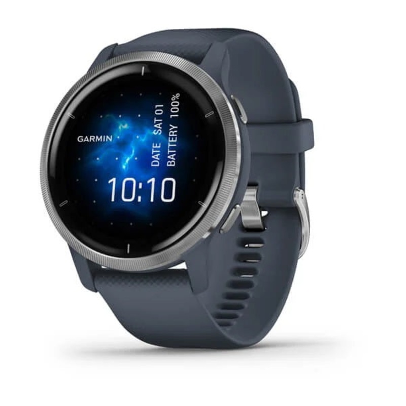 Garmin Venu 2 GPS Multisport Smartwatch Blue Granite + Passivated – Open Box