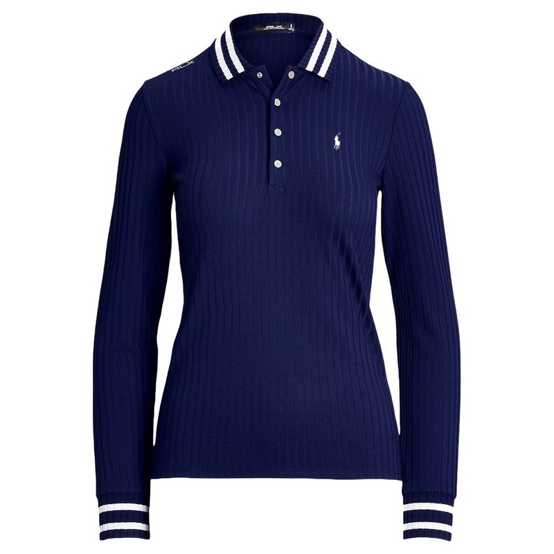 Ralph Lauren Drop Needle Rib Knit Golf Polo Refined Navy – FW24 Women