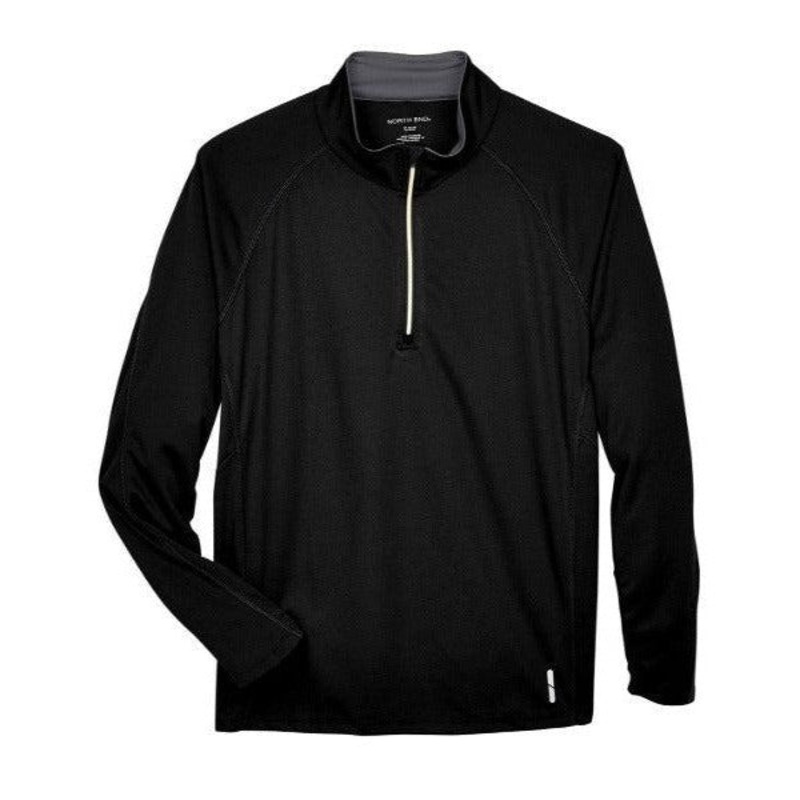 Custom Logo North End Men’s Radar Quarter-Zip Performance Long-Sleeve Top
