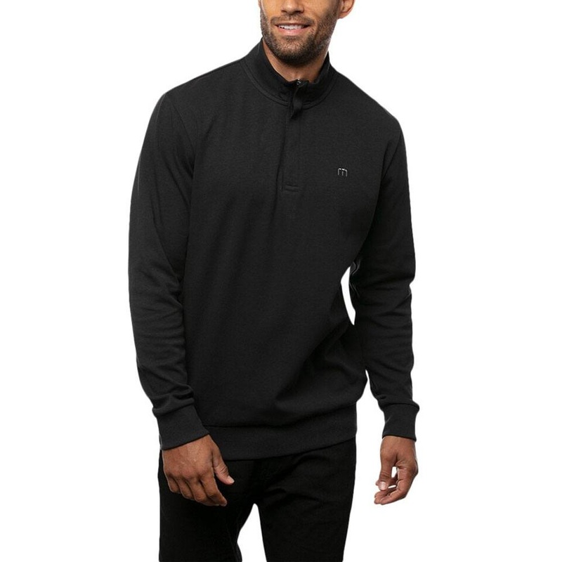 TravisMathew Cloud Quarter Zip 2.0 Golf Pullover Black – SS23 Men