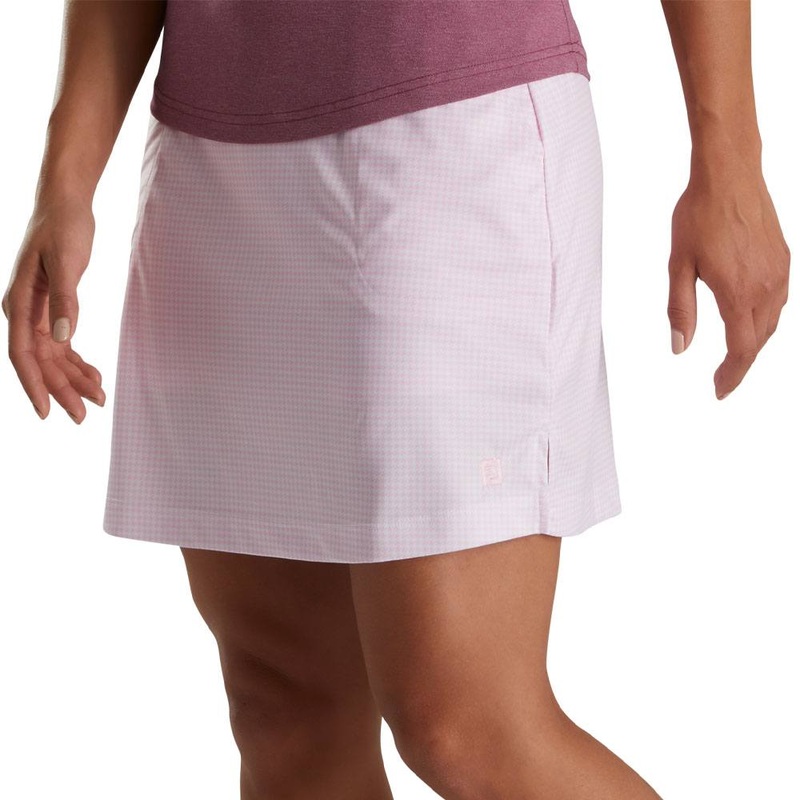 FootJoy Performance Interlock Knit Golf Skort Pink Houndstooth – SS22 Women