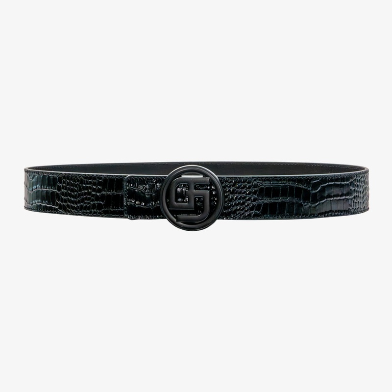 GFJ MEN CLASSIC CROCO BELT BLACK