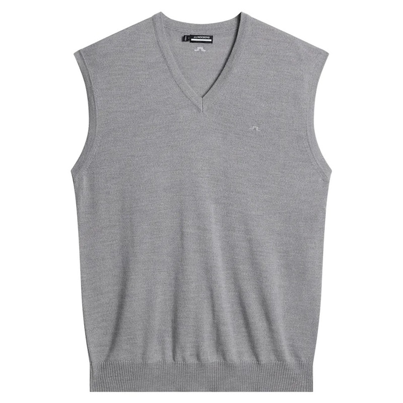 J.Lindeberg Liam Knitted Golf Vest Gray Melange – FW23 Men