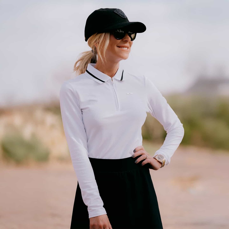Women’s Terry Cloth 1/4 Zip Long Sleeve Polo