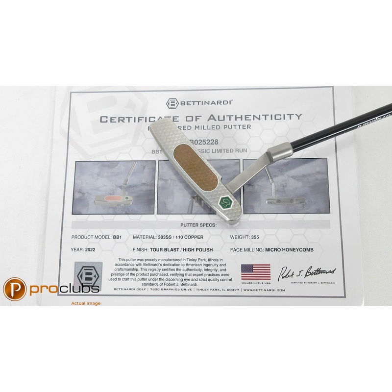 BETTINARDI BB1 SPRING CLASSIC LIMITED RUN MASTERS PUTTER Fujikura Shaft & COA