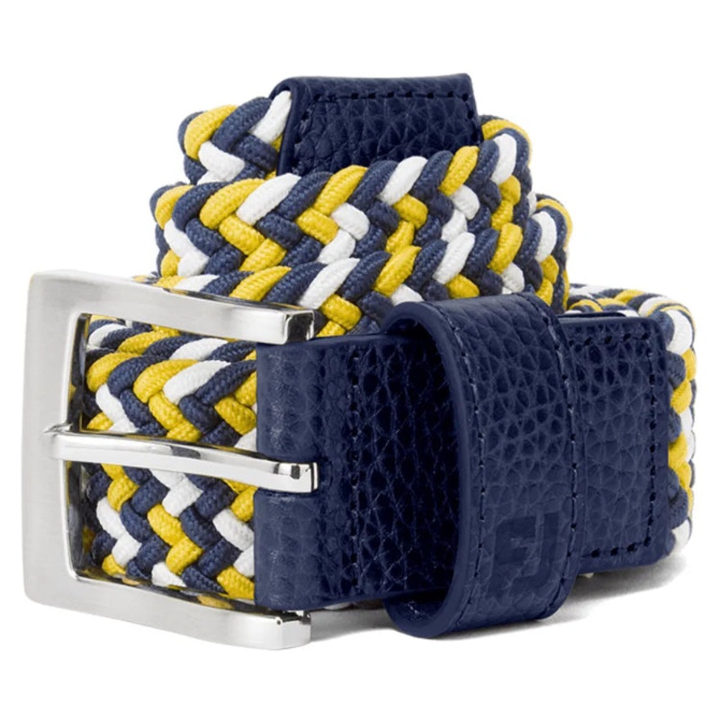 FootJoy Braided Belt – Navy/White/Taxi
