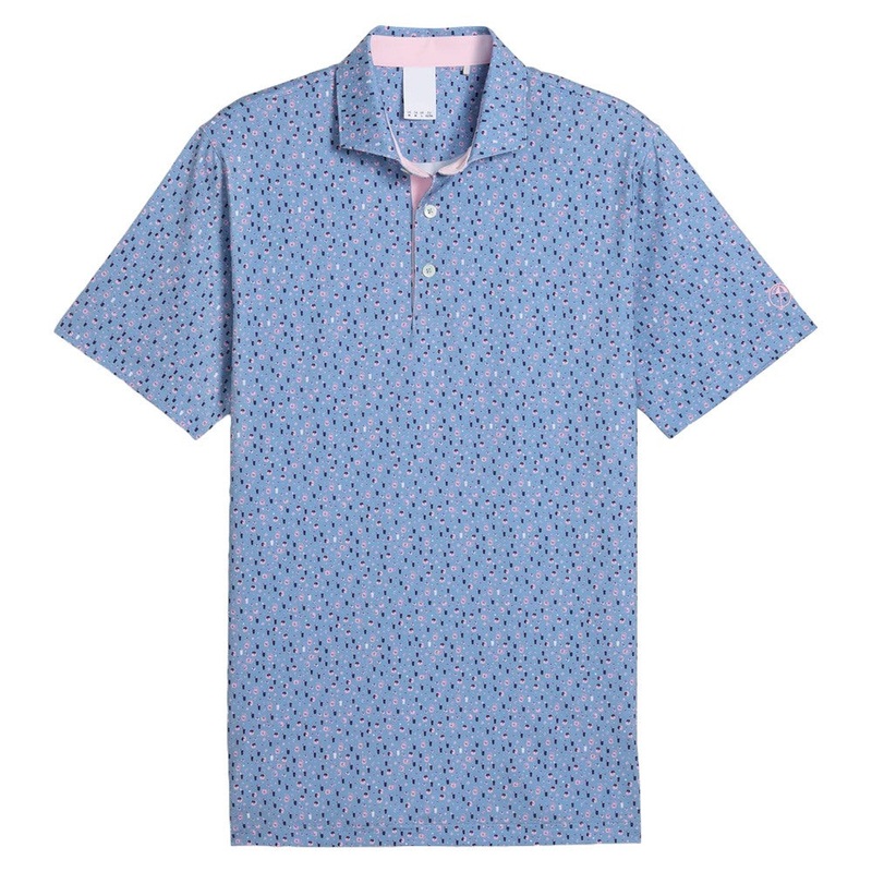 PUMA AP Tea Time Golf Polo Zen Blue/Pale Pink – SS25 Men