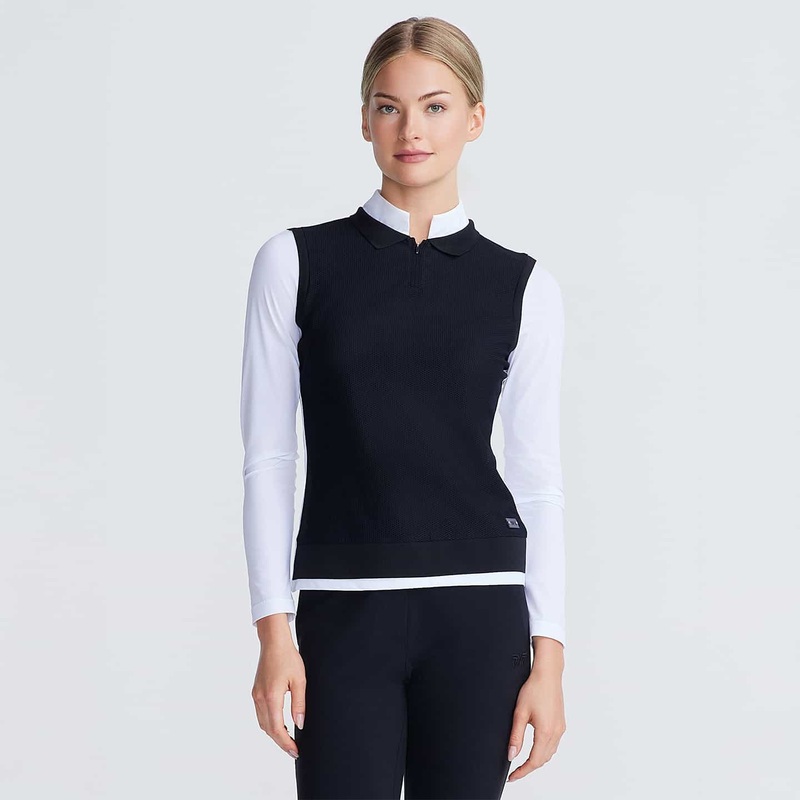 Women’s Two-In-One Knitted Vest Mock Neck