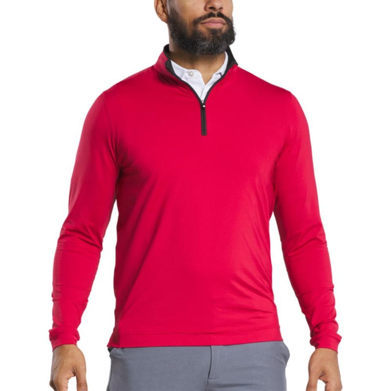 FootJoy Men’s Lightweight Solid Mid-Layer Crimson Pullover 25