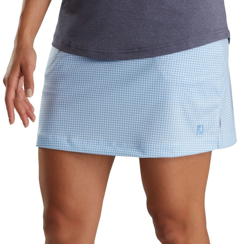 FootJoy Performance Interlock Knit Golf Skort Blue Houndstooth – SS22 Women