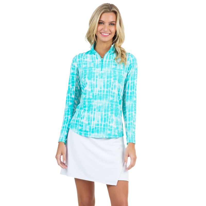 Ibkul Rue Print Long Sleeve Mock Neck Top – 10974