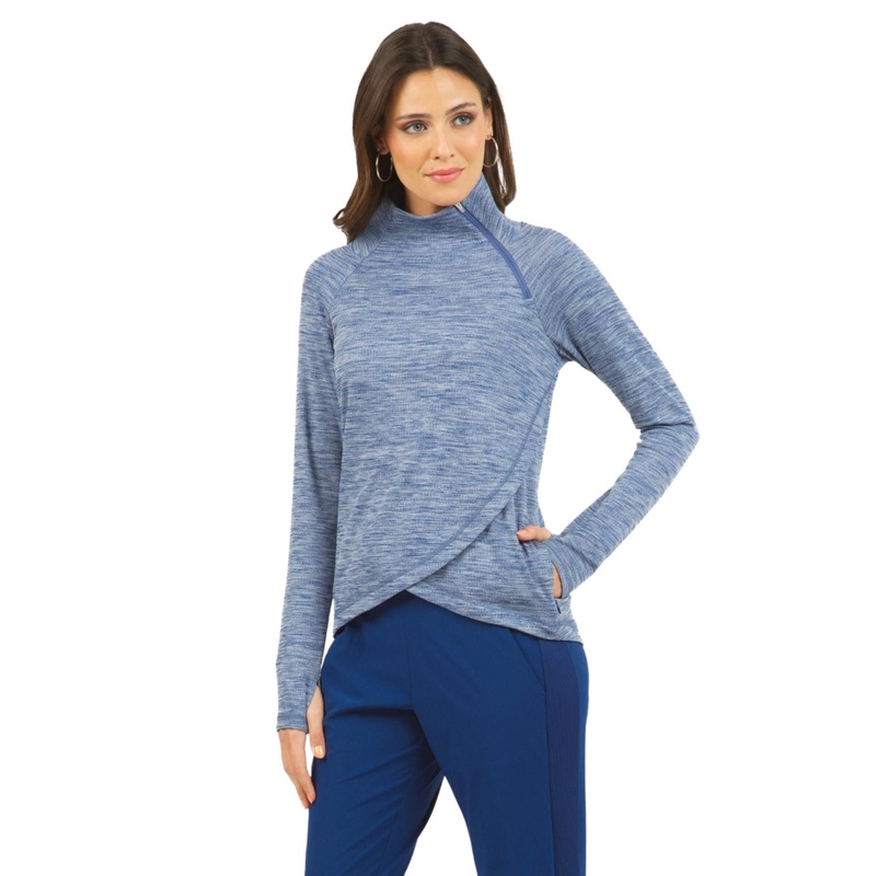 Ibkul Women’s Asymmetrical Zip Pullover – 77000