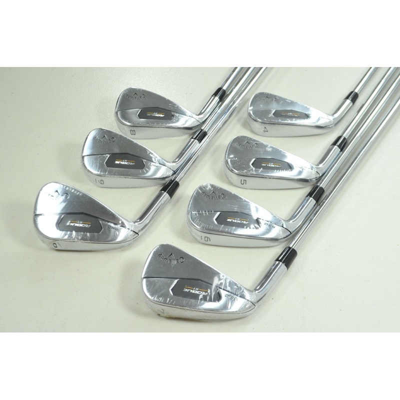 LEFT HANDED Callaway Rogue ST Pro 4-PW Iron Set Stiff Flex 105g Steel # 198617
