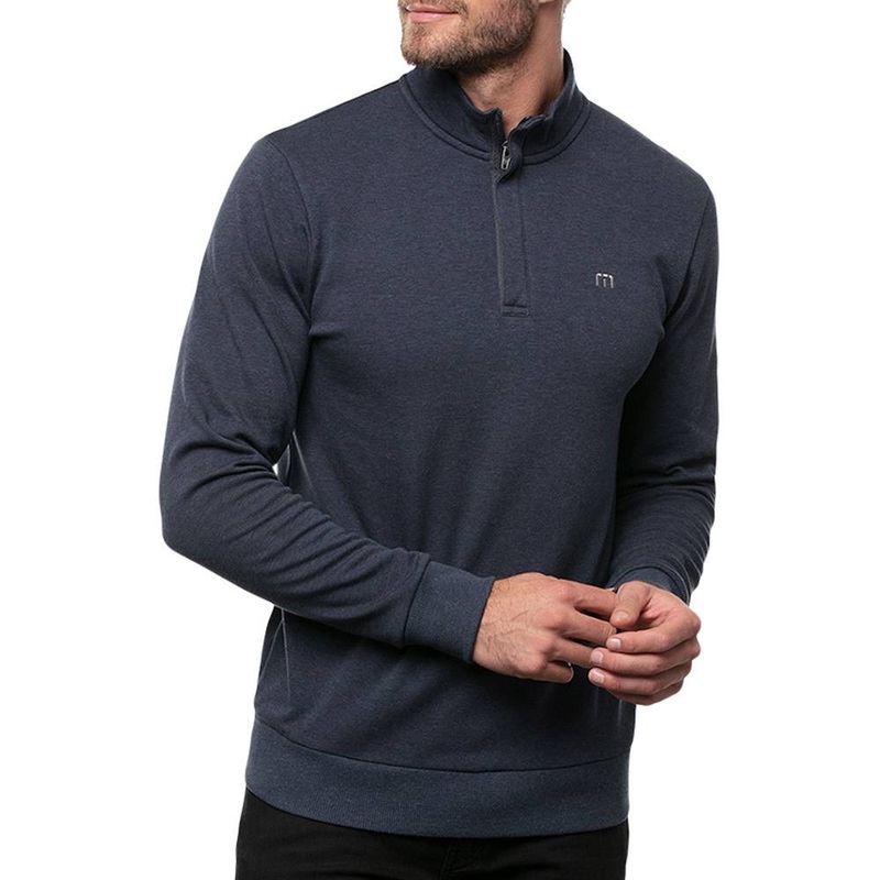 TravisMathew Cloud Quarter Zip 2.0 Golf Pullover Heather Blue – SS23 Men