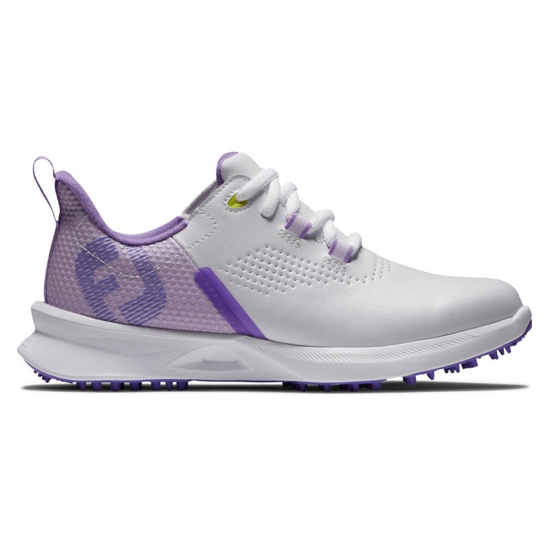 FootJoy Fuel Spikeless Golf Shoes White/Purple – 24 Girls