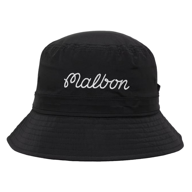 Malbon Evergreen Nylon Golf Bucket Hat Black – FW24 Men