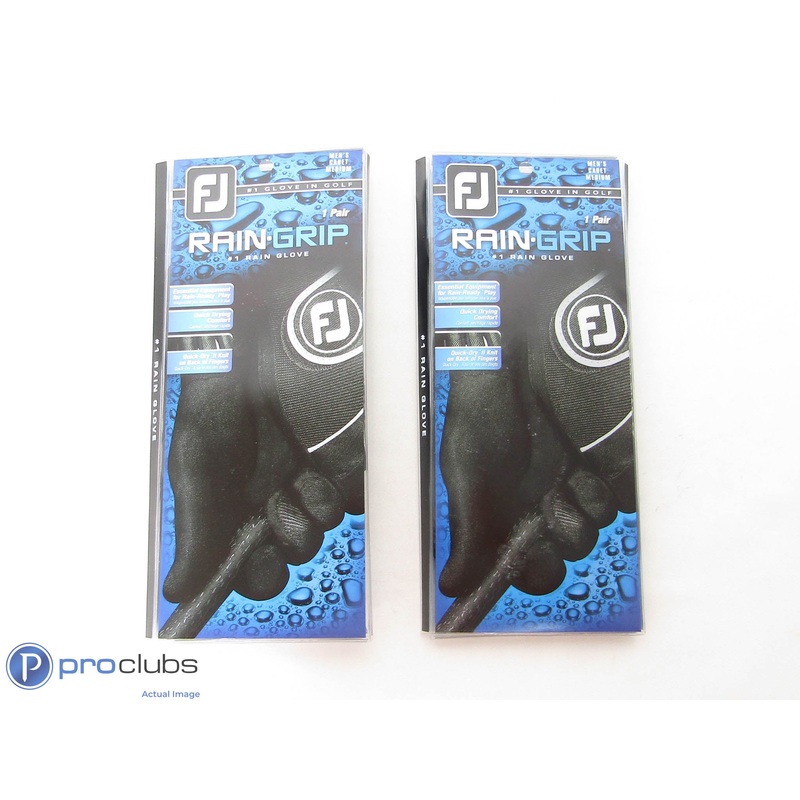 New! FootJoy Rain Grip 2 Pair’s Men’s Cadet Medium Golf Glove – 438108