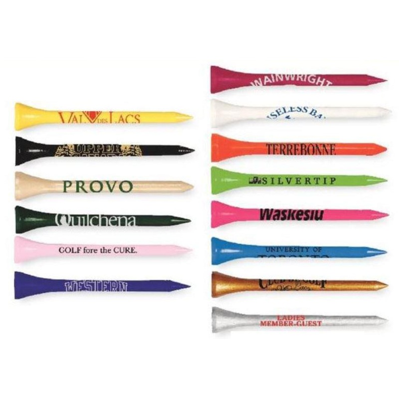 Custom Logo Wood Tees 2 3/4″ – Bulk