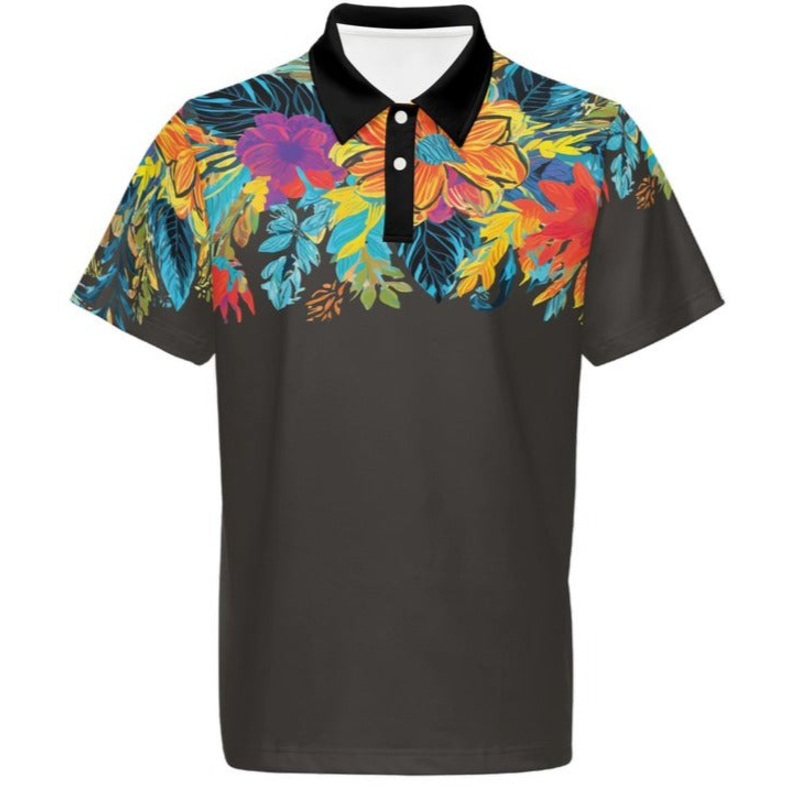 Floral Mens Classic Fit Stretch Polo Shirt