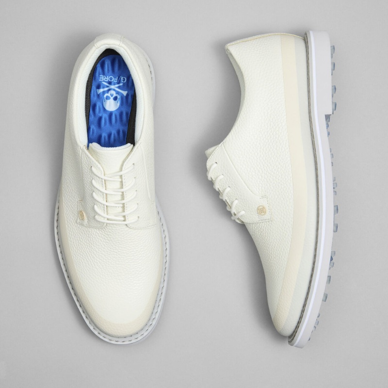 G/FORE MEN GALLIVANTER TUXEDO STRIPE LEATHER GOLF SHOE