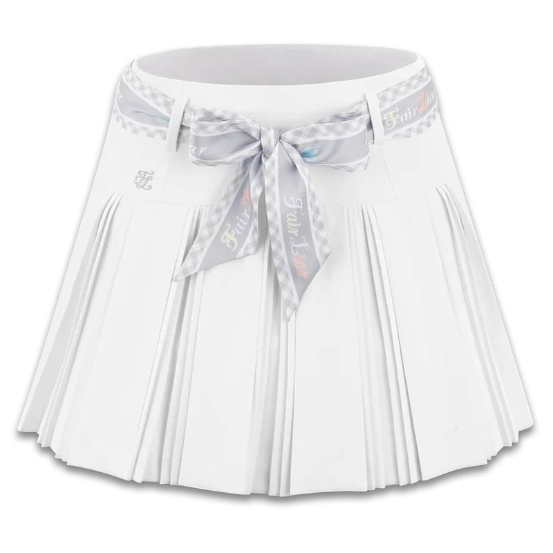 Fairliar Scarf Set Pleated Golf Skirt White – SS24 Women