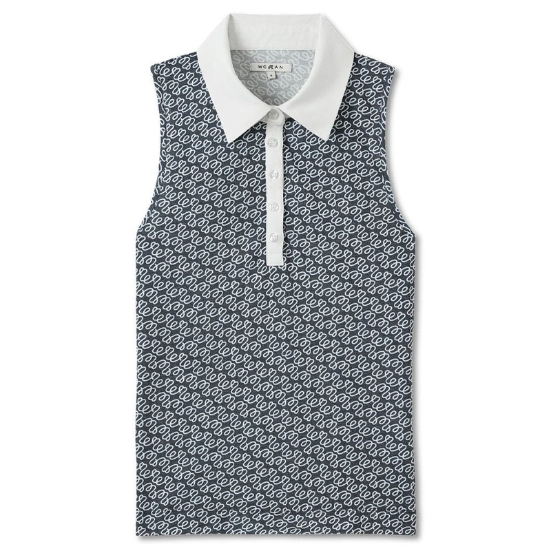 Malbon Claudia Sleeveless Golf Polo Black Multi – SU23 Women