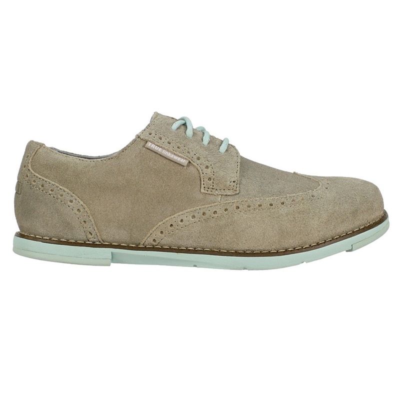 TRUE linkswear Dame Wingtip Suede Casual Shoes Dark Tan/Mint – 14 Women