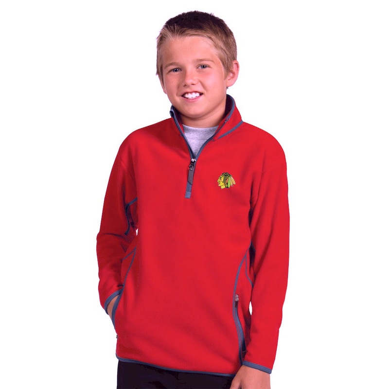 Antigua Chicago Blackhawks Youth Ice 1/4 Zip Pullover