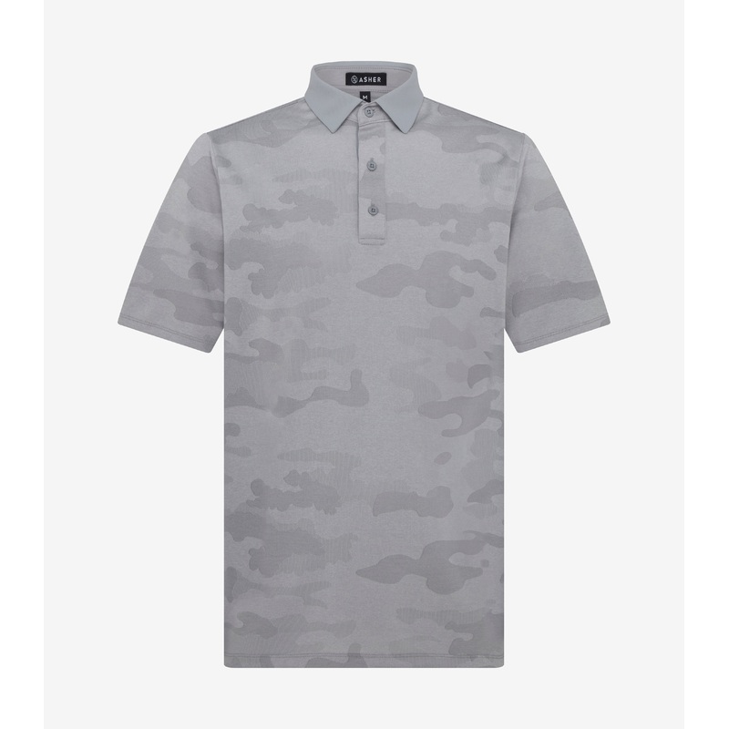 ASHER Jacquard Camo Polo