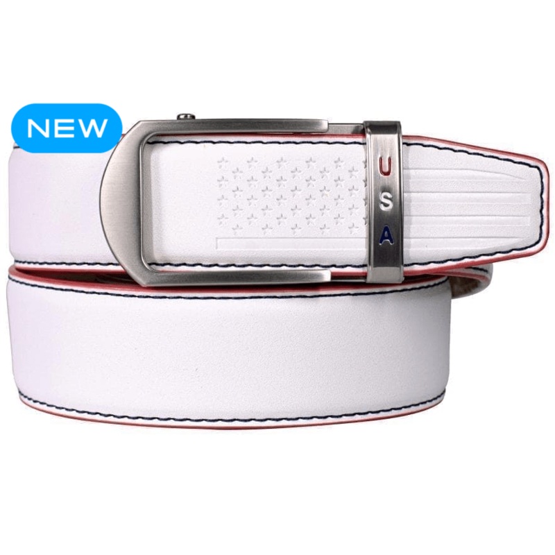 Nexbelt Heritage Anthem White USA Debossed Tip