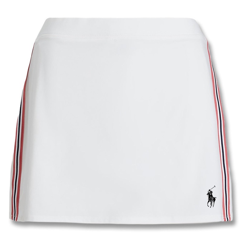Ralph Lauren 4-Way Stretch Back Pleats 15″ Golf Short Ceramic Blue/Red Sky/Ceramic White – SP25 Women