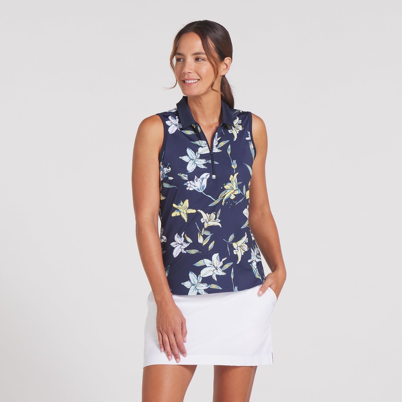 Women’s MATTR Lily Floral Sleeveless Golf Polo